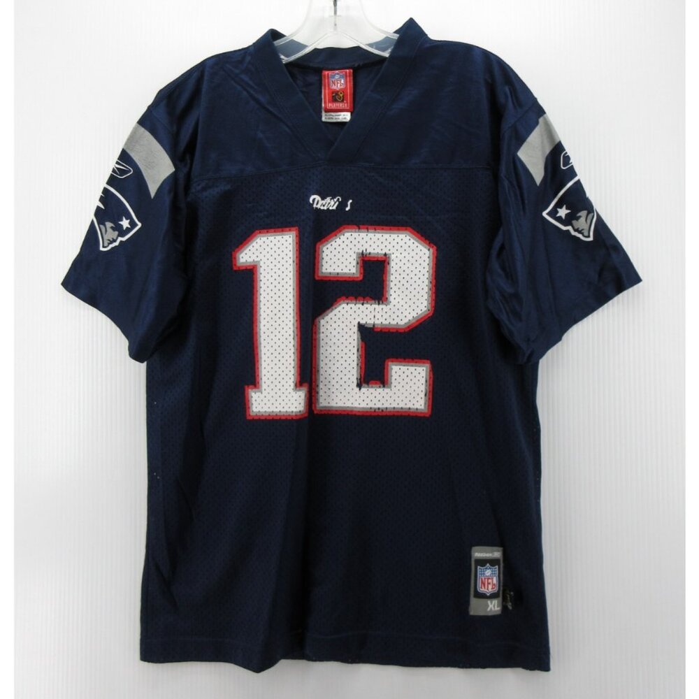 VINTAGE Tom Brady New England Patriots Jersey Boys XL Reebok NFL Football *